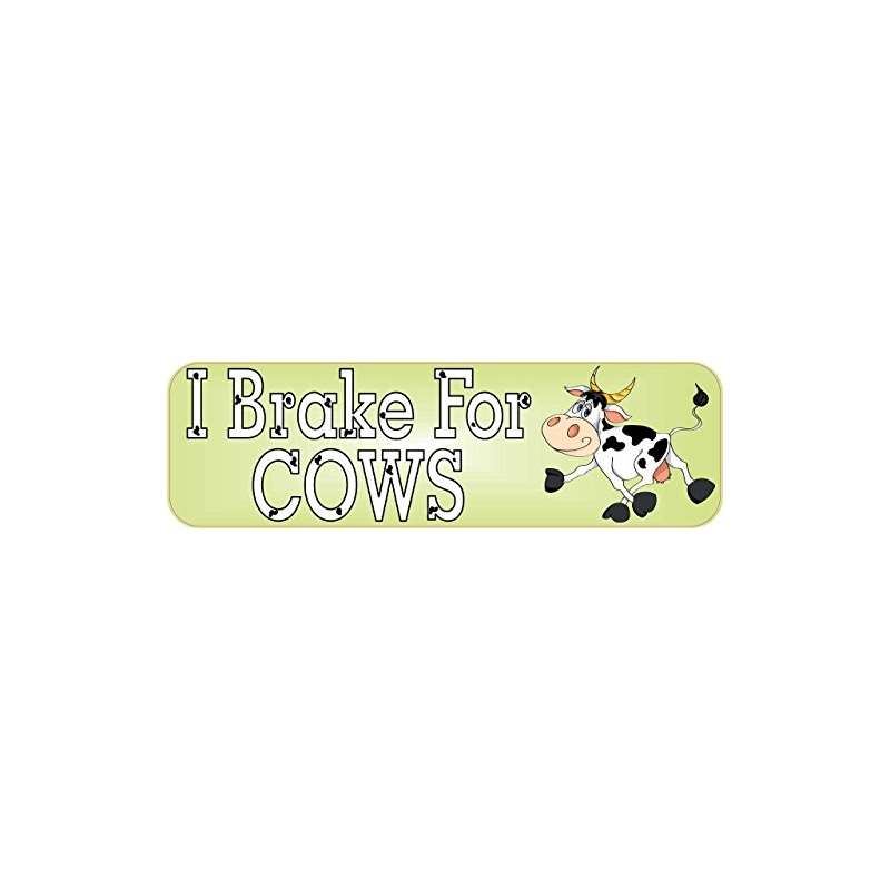 10In X 3In I Brake For Cows Bumper Sticker Vinyl W