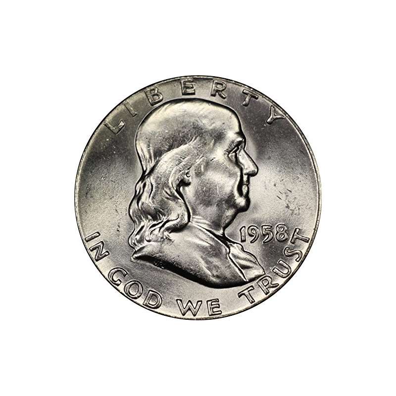 1958 U.S. Franklin Half Dollar Silver Coin, Mint S