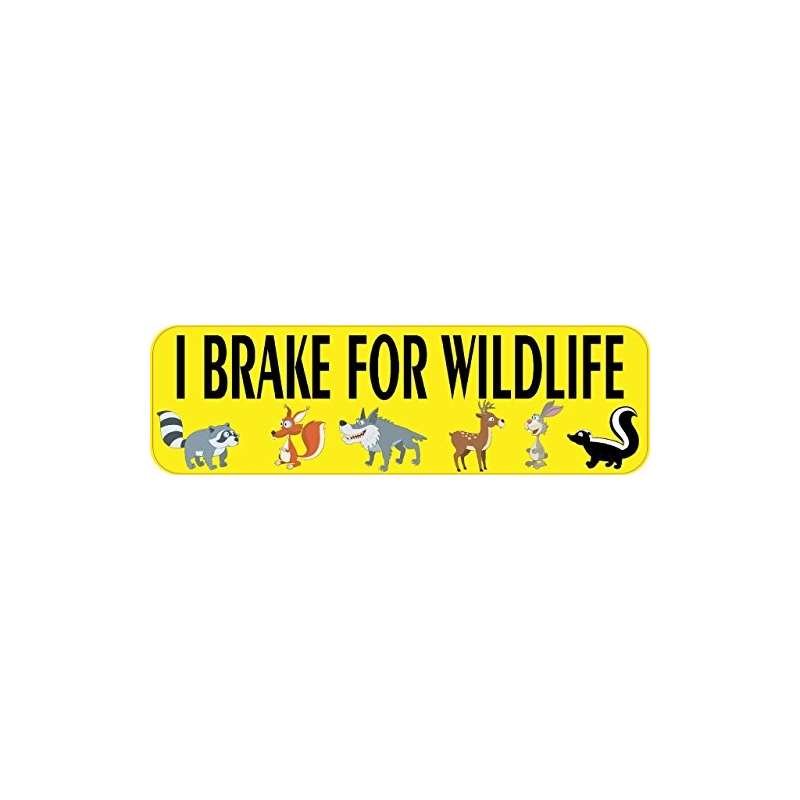 10 And X 3 And I Brake For Wildlife Bumper Sticker