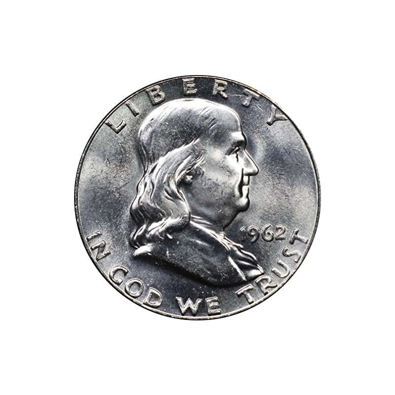 1962 U.S. Benjamin Franklin Silver Half Dollar Coi