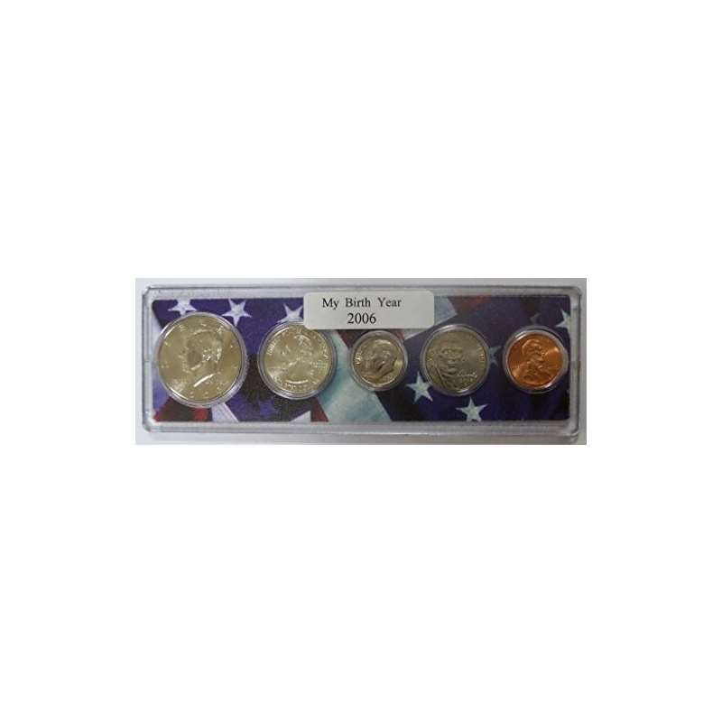 2006-5 Coin Birth Year Set In American Flag Holder