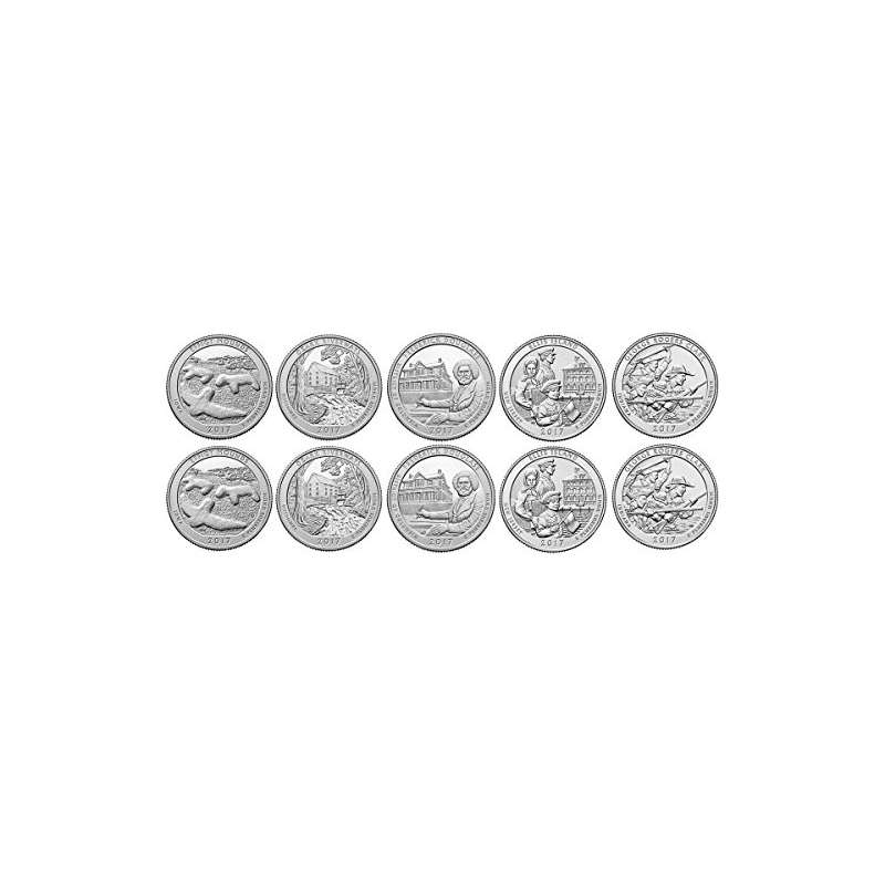 2017 P BU National Parks Quarters-5 Coin Set Uncir