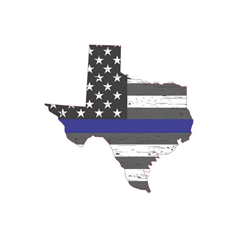 5In X 5In Rustic Texas Blue Lives Matter Sticker T