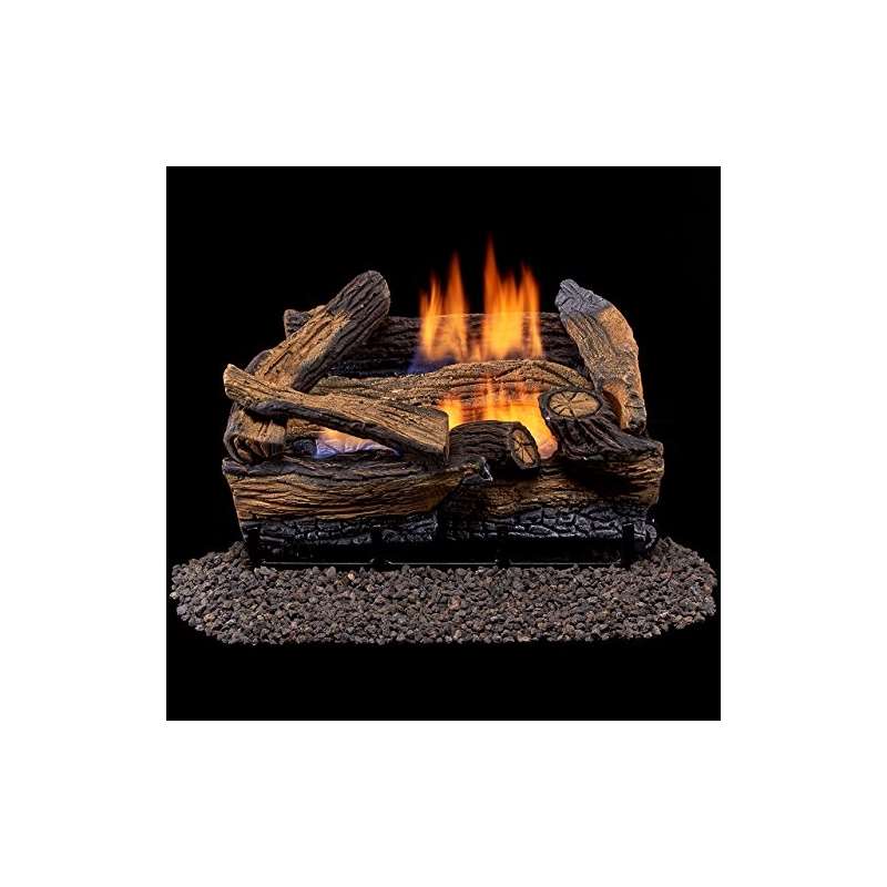 Vent Free Dual Fuel Gas Log Set - 18 In. Split Red