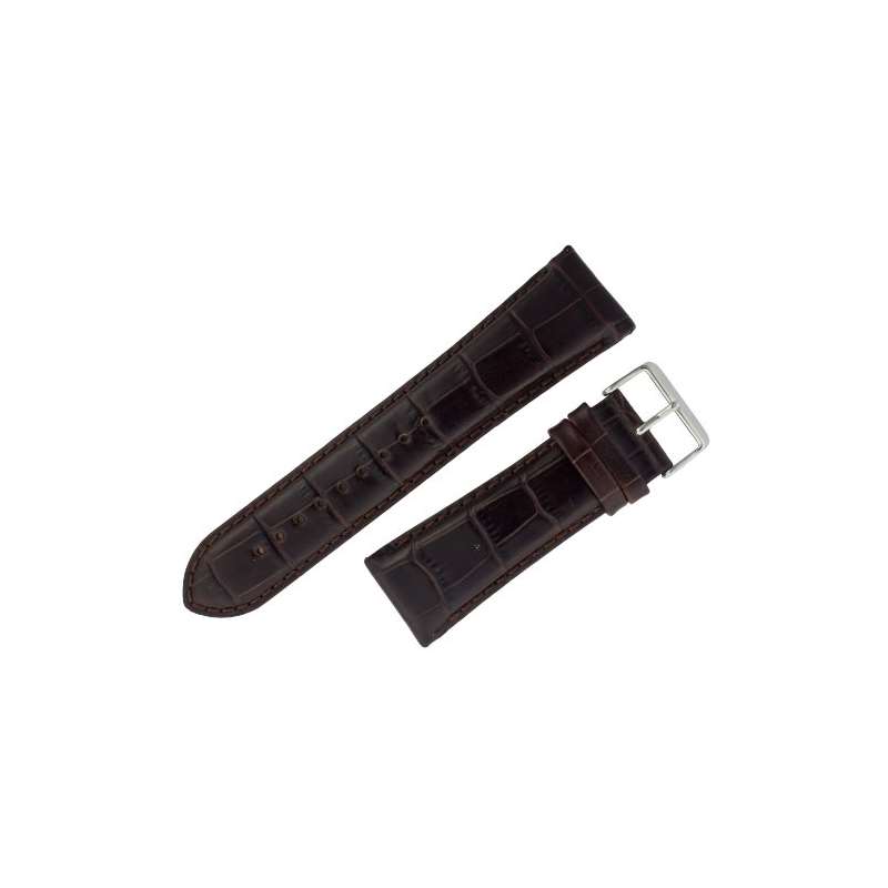 Assorted Watch Strap 28Mm Brown Alligator Print Le