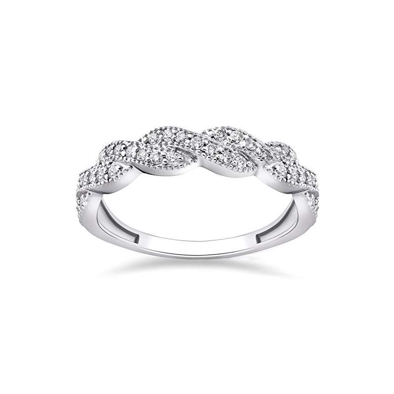 1/3 Ct Diamond Infinity Vintage Wedding Ring 14K W