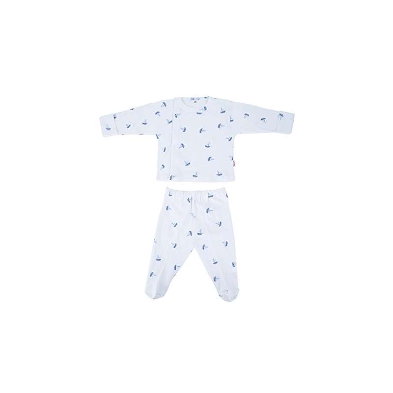 Bahar Bebe Turkish Cotton Sailboat Print Footie Pa