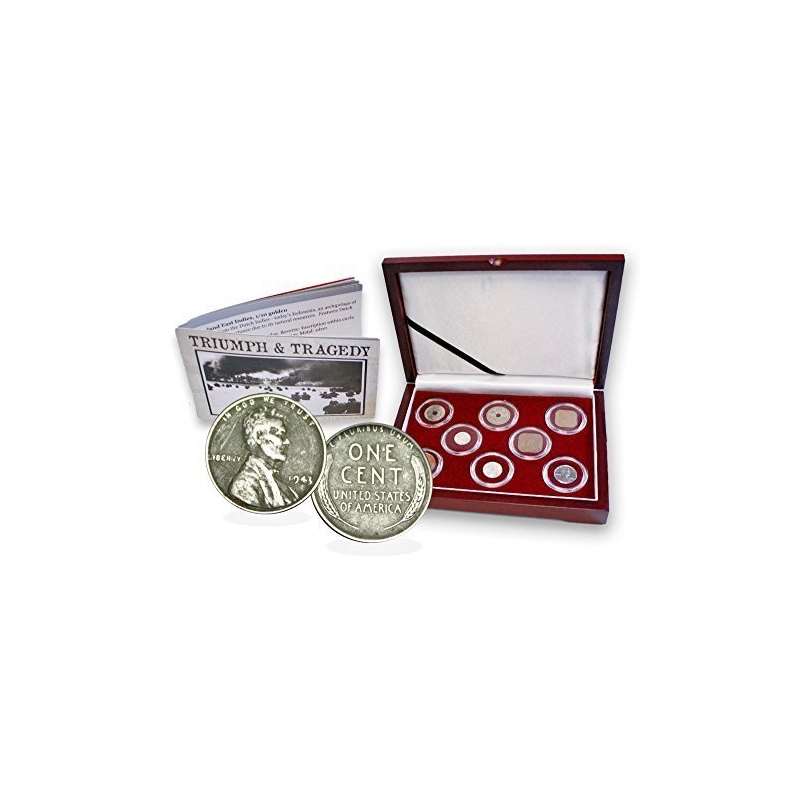 1945 WW II Pacific Theater 8 Coin Presentation Box