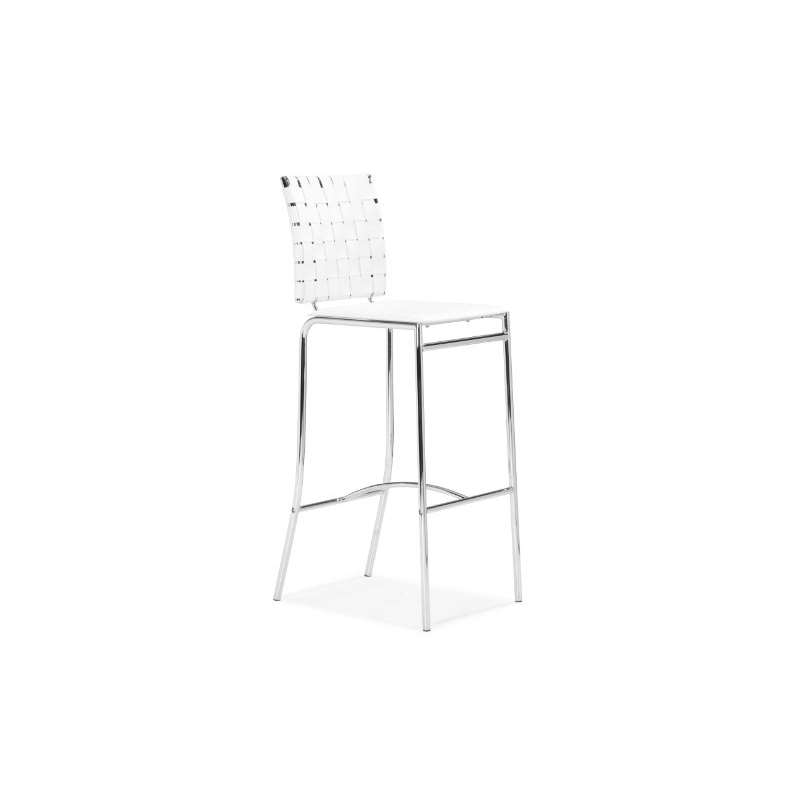 Modern Criss Cross Barstool, White