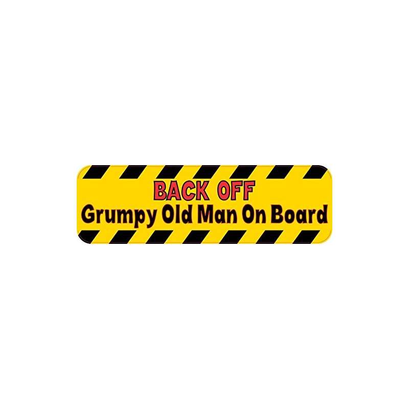 10In X 3In Back Off Grumpy Old Man On Board Bumper