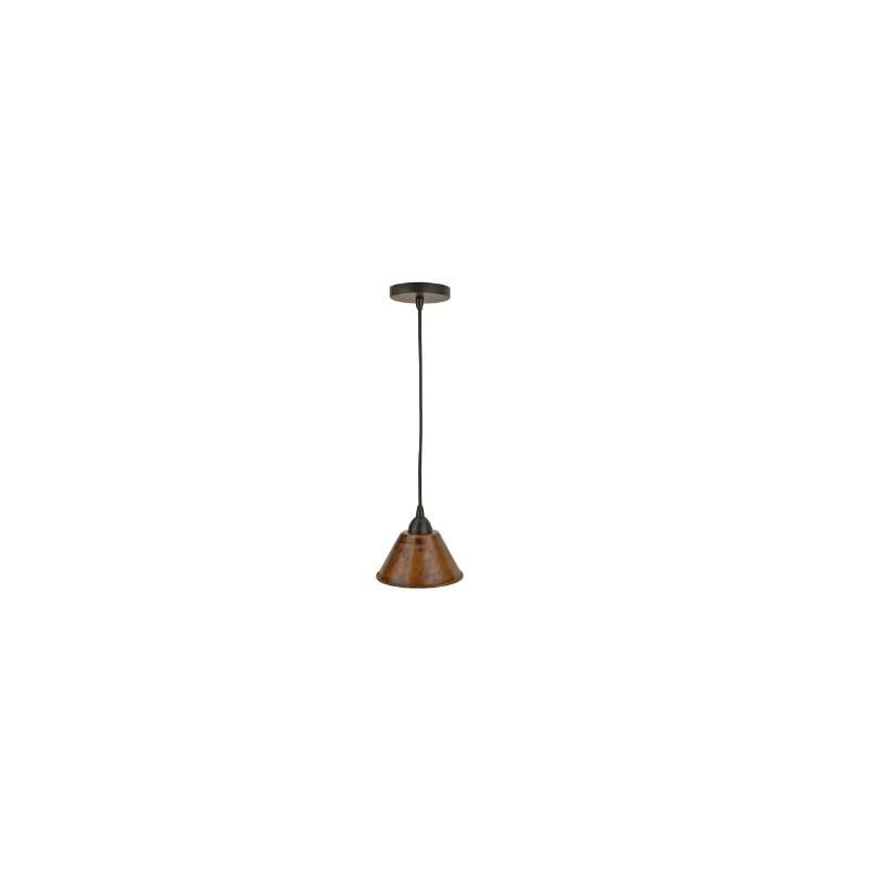 L300DB 7-Inch Hand Hammered Cone Pendant Light, Oi