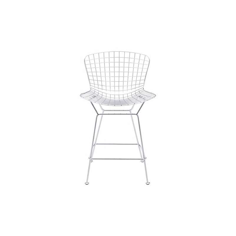 Set Of 2 Wire Counter Chairs, Chrome