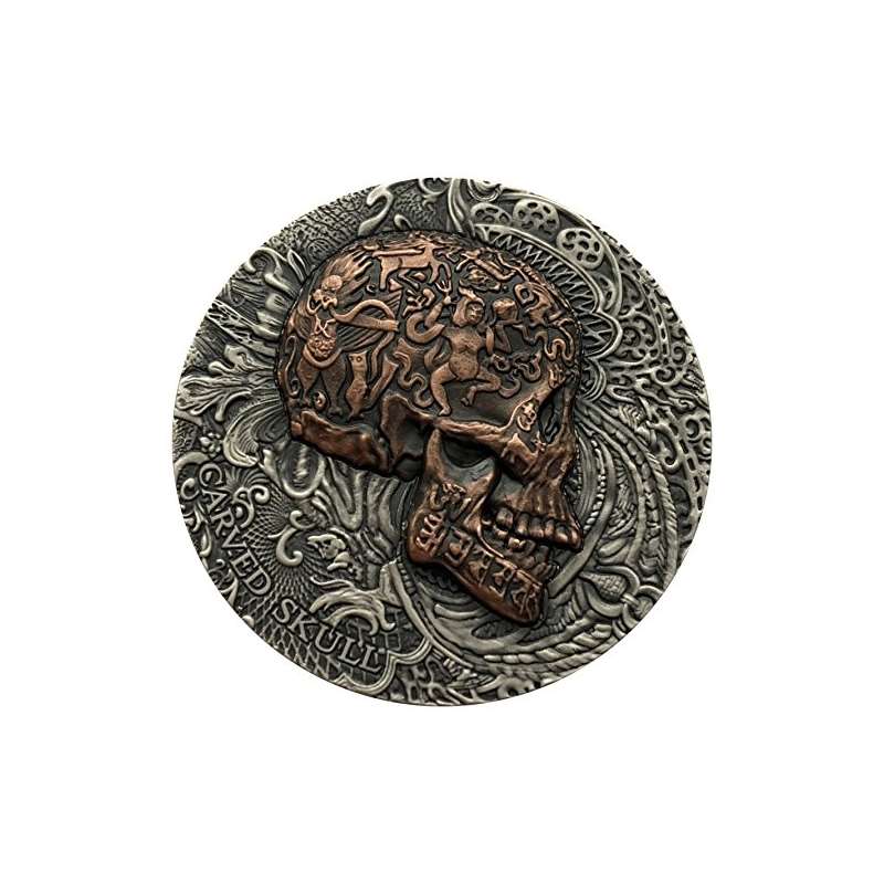 2017 CM CARVED SKULL High Relief Silver Coin Coppe